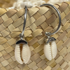 Cowrie Shell Silver Hoop Earrings - detail view | Travel & Tide