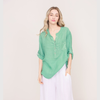 Tiffany Linen Top - detail view | Travel & Tide