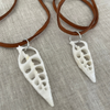 Cut Shell Leather Necklace - detail view | Travel & Tide