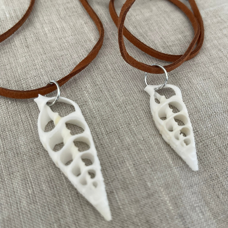 Cut Shell Leather Necklace - detail view | Travel & Tide