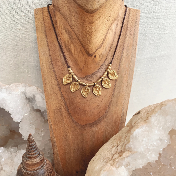 Brass Charm Necklace - detail view | Travel & Tide