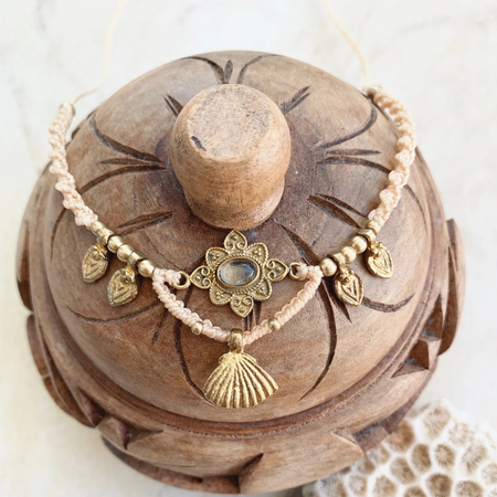 Quartz Charm Necklace - detail view | Travel & Tide