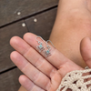 Labradorite Lotus Earrings - detail view | Travel & Tide