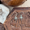 Labradorite Lotus Earrings - close up | Travel & Tide
