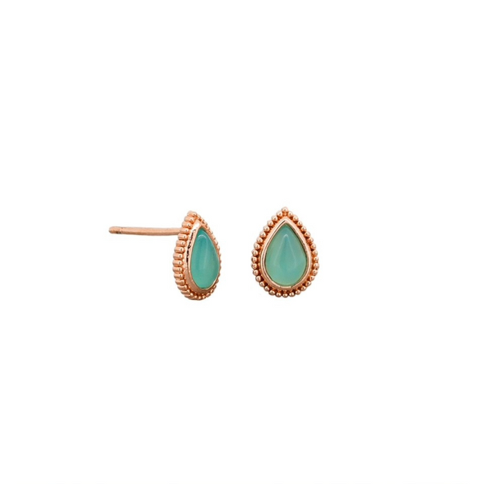 Rose Gold Mint Teardrop Earrings