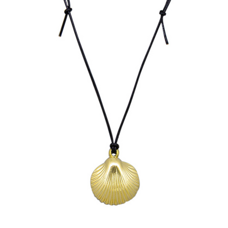 Marine Scallop Shell Rope Necklace – Silver or Gold - detail view | Travel & Tide