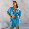 Breezes shirt Ocea French linen oversized beach shirt natural shell buttons
