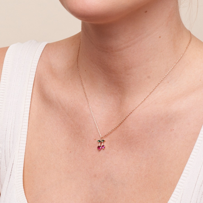 Sweet Cherry Necklace - detail view | Travel & Tide