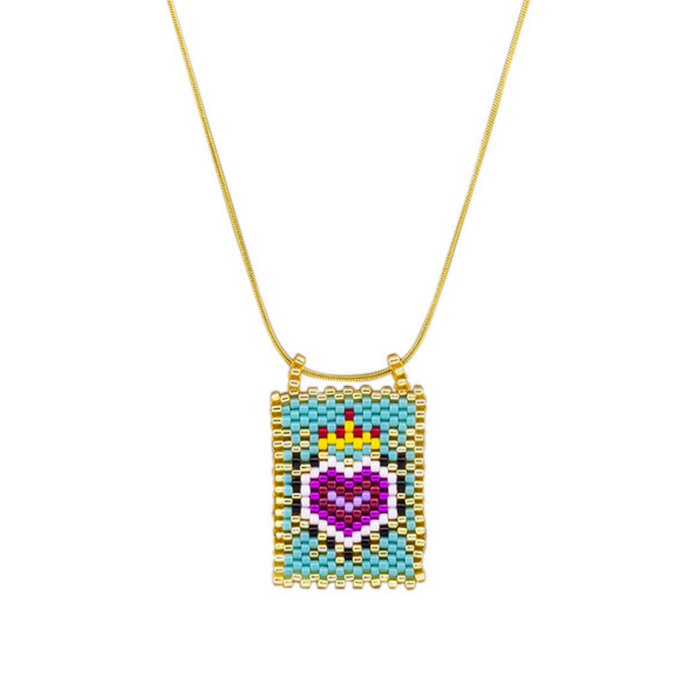 Turquoise Beaded Heart Necklace | coastal lifestyle Australia | Travel & Tide