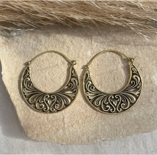 Sanur Brass Ear Hoops