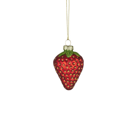 Strawberry Glass Christmas Ornament - detail view | Travel & Tide