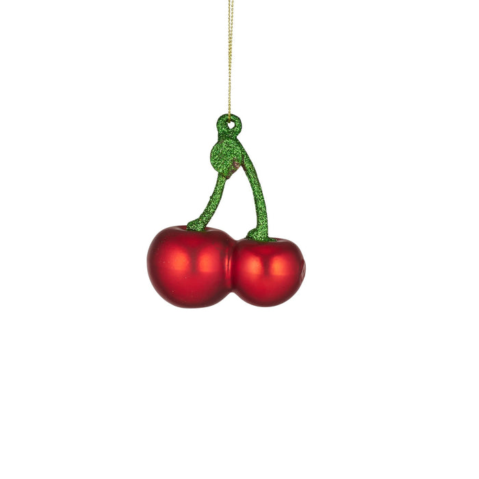 Cherries Glass Christmas Ornament - detail view | Travel & Tide