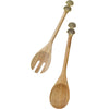Set of 2 Servers - Acacia Wood with Gold Shell Detail - detail view | Travel & Tide