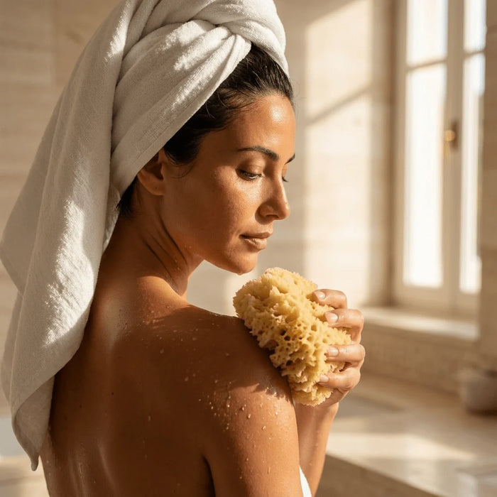 Luxe Bath Sponge - detail view | Travel & Tide