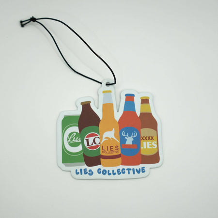 Backyard Beers car air freshener with Black Ice fragrance
