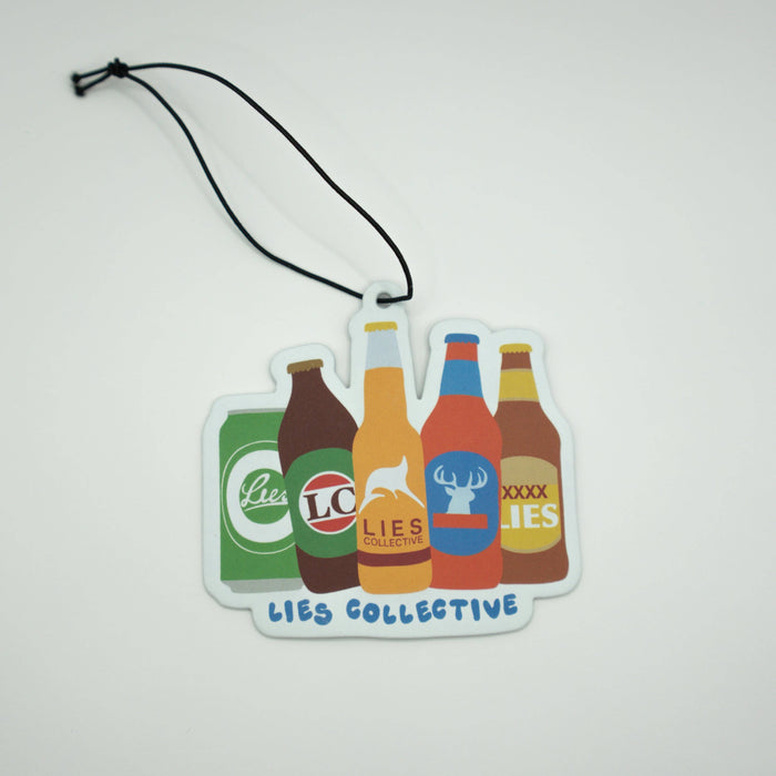 Backyard Beers car air freshener with Black Ice fragrance
