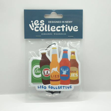 Backyard Beers Black Ice car air freshener in packaging
