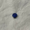Cobalt blue ceramic scallop shell bead on white linen - Travel and Tide Coastal Notions
