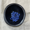 Cobalt blue ceramic scallop shell beads in a dark bowl - Travel and Tide Coastal Notions
