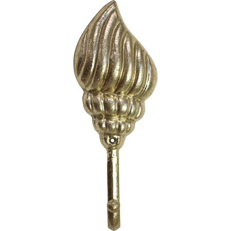 Gold shell metal wall hook for coastal home décor