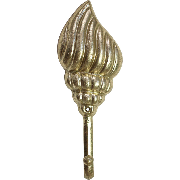 Gold shell metal wall hook for coastal home décor
