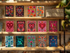 Folk art heart print in clear cello sleeve with backing board - gift ready packaging
