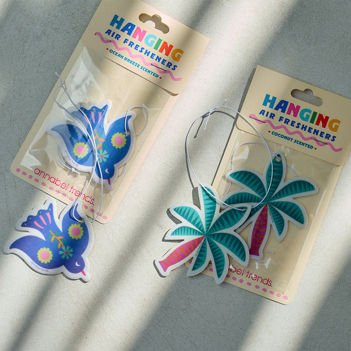 Fiesta Hanging Air Fresheners – 4 Styles - Palm, Heart, Bird, Sun - additional view | Travel & Tide