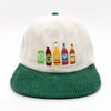 Great Aussie Beer Hat in corduroy with five embroidered beer-inspired designs
