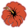 Hibiscus Pink die-cut vinyl sticker on a flat surface, coastal floral design
