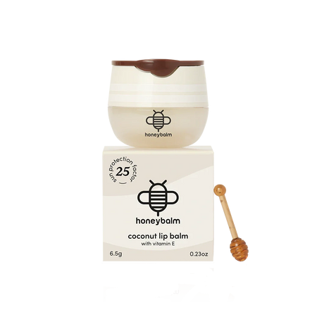Honeybalm coconut SPF 25 lip balm with honey-dipper applicator - natural sun protection lip care