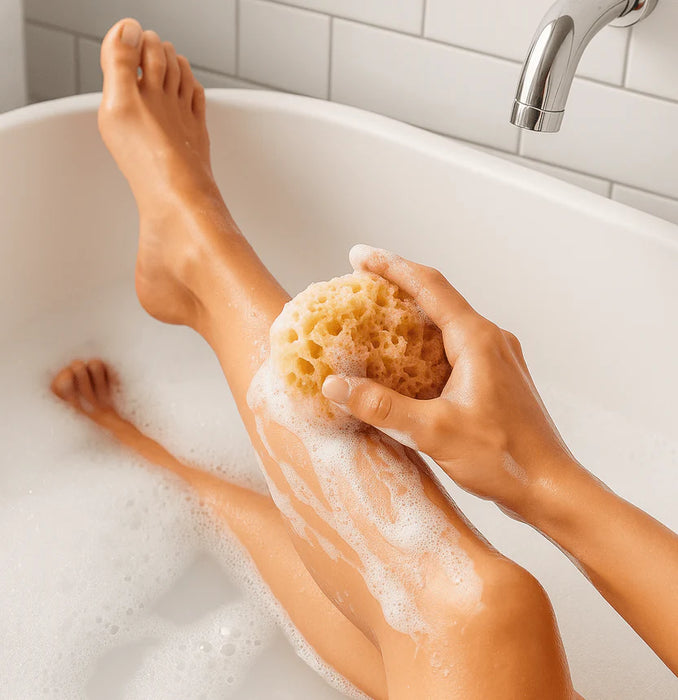 Luxe Bath Sponge - close up | Travel & Tide