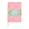 Tiki Palm journal with embossed blush pink PU hardcover and elastic closure - A5
B