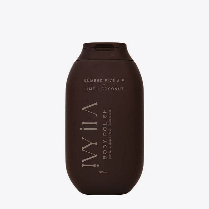 IVY ILA Lime and Coconut Body Polish No. V — 200g vegan sugar scrub with shea butter and coconut oil for glowing skin
