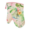 Linen oven mitt in Tiki print - Australian made linen cotton with heat insulation
