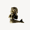 Little brass mermaid shown from the front, approximately 4cm tall
