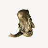 Little brass mermaid shown from a side angle, highlighting the brass finish
