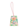 Tiki Island luggage tag with bold print and snap-close privacy flap - 9x7.5cm travel tag
