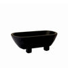 Maya black mango wood footed bowl with matte finish