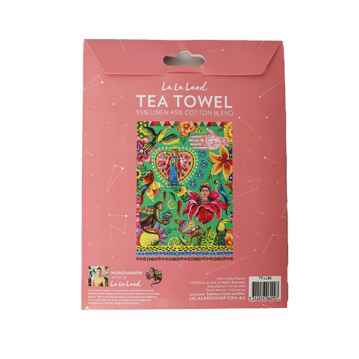 Viva La Vida Flower Tea Towel