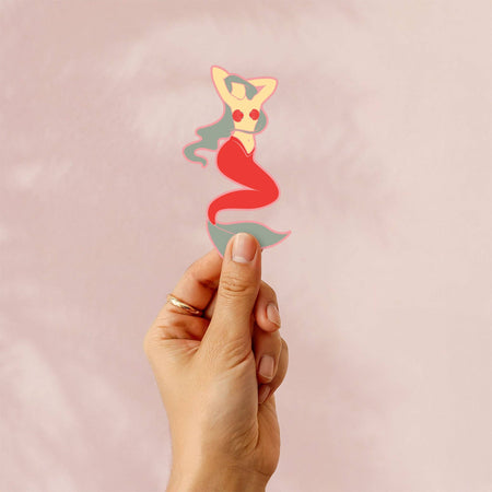 Mermaid Pink Dream waterproof matte vinyl sticker by Travel and Tide, designed in Australia
