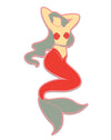Mermaid Pink Dream die-cut vinyl sticker on a flat surface, coastal ocean design

