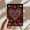 Mexican folk art heart A5 mini art print on premium matte paper - Travel and Tide