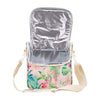 Interior view of Tiki Island picnic lunch bag showing fully insulated polyethylene foam lining
