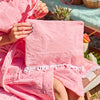 Resort Wet Pouch Palm carried at beach - terry towelling wet bag with wrist strap
