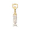 Seychelles brass fish bottle opener with enamel handle detailing