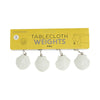 Pack of 4 shell clip-on tablecloth weights on a white background
