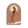 Sun Glider die-cut vinyl sticker shown on a flat surface, coastal design
