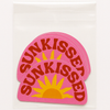 Sunkissed sun sticker shown on a water bottle — retro summer design by Daydream Prints
