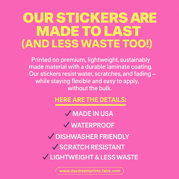 Sunkissed sticker in biodegradable plant-based sleeve — eco-friendly packaging by Daydream Prints
