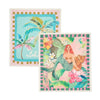 Swedish dishcloths Tiki print set of 2 - 70% cellulose 30% cotton biodegradable kitchen cloths
